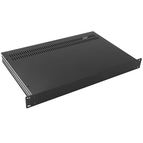 19 inch rack case height 1 unit with black aluminum front 280 mm deep