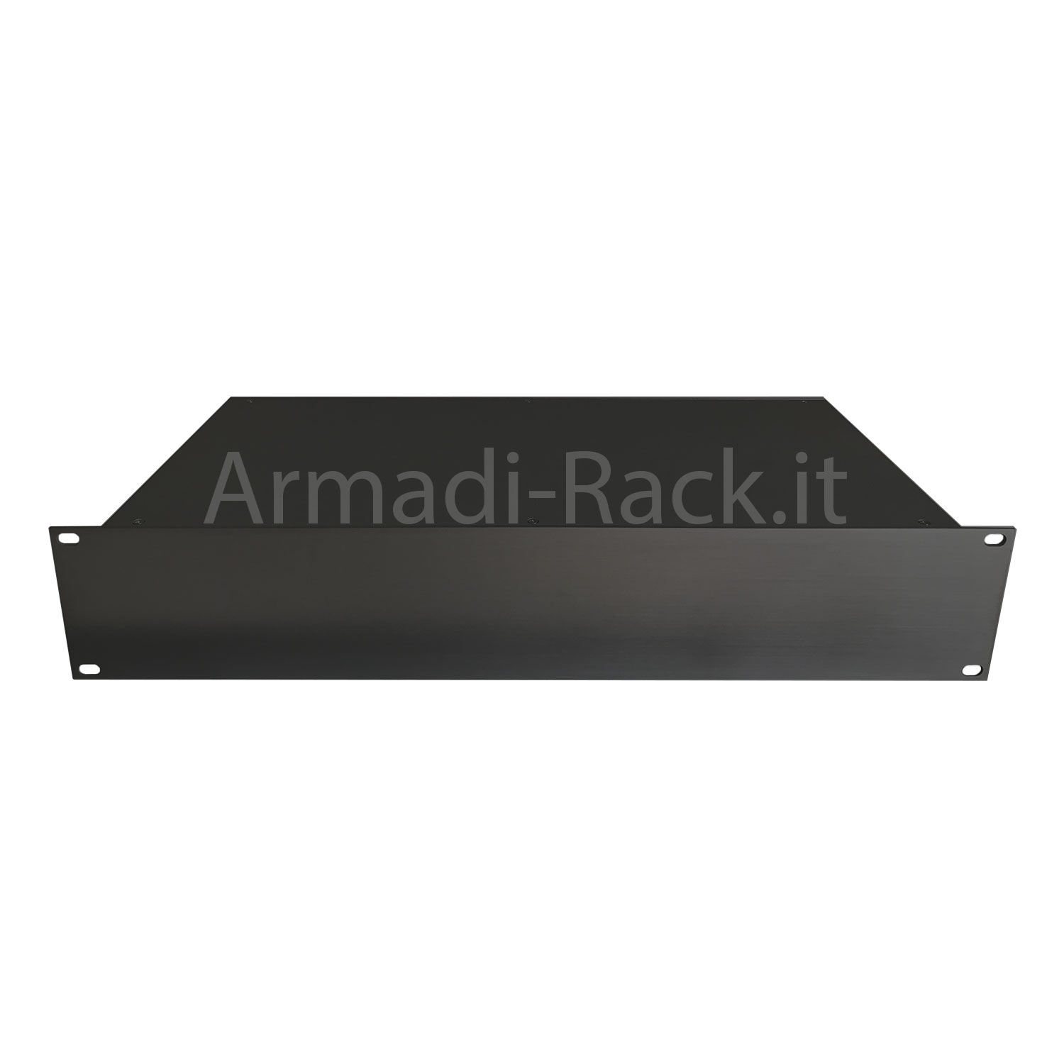 19" 2U rack drawer container in black anodized aluminum depth 213