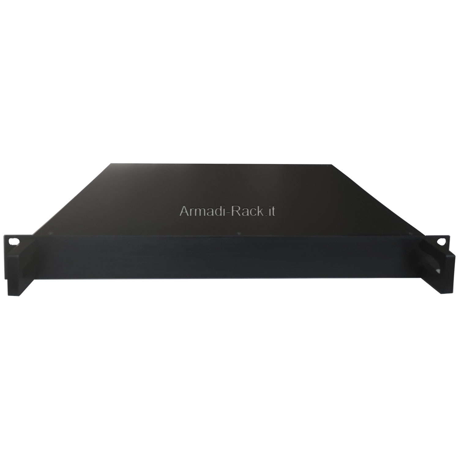 19" 1U rack drawer container in black anodized aluminium, complete...