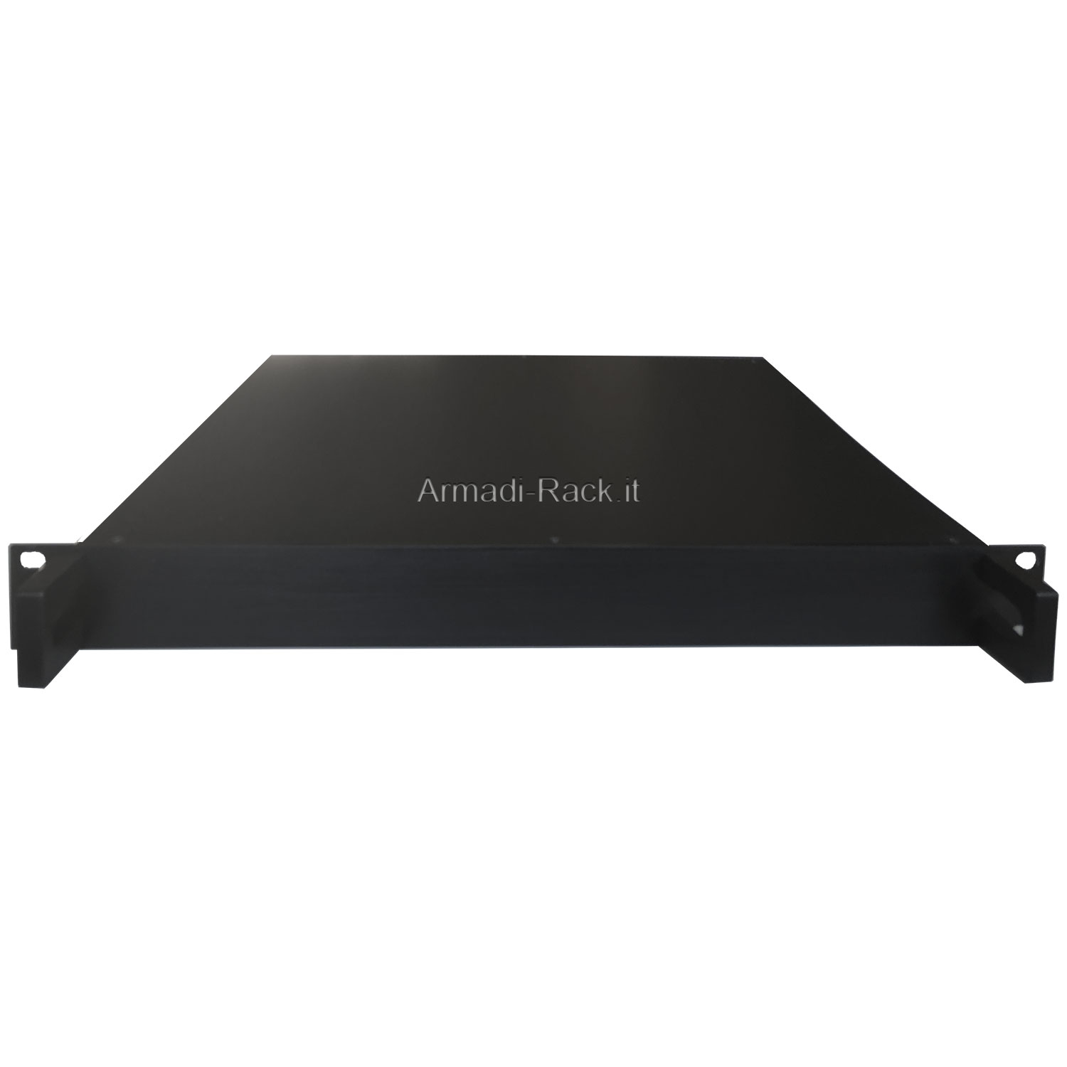 19" 1U rack drawer container in black anodized aluminium, complete...