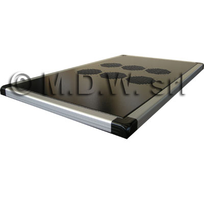 Removable ventilated roof with provision for 6 fans, RAL 9005 black...