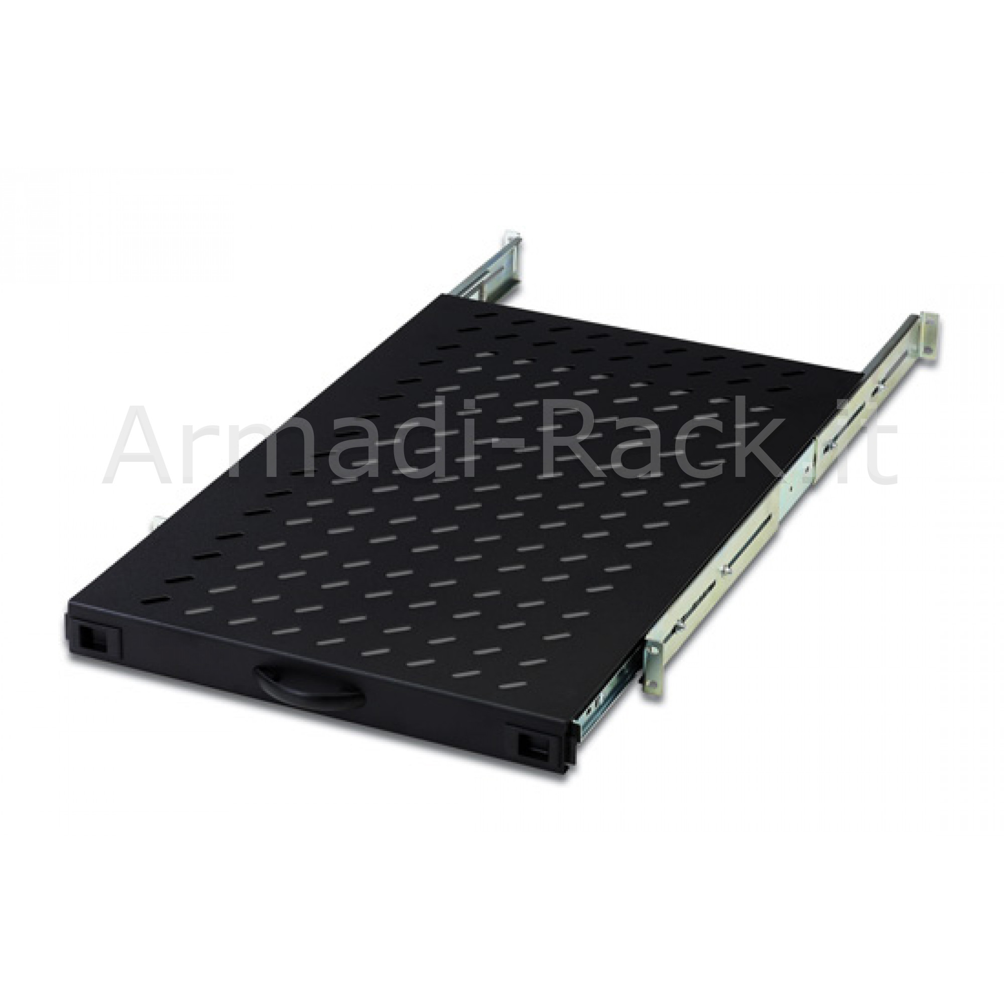 Shelf for 19-inch rack cabinets, extractable on telescopic rails and...