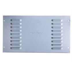 Steel panel with 6 rack units, ventilated with anti-drip holes (vents), gray color RAL 7035