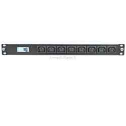 Power bar PDU height 1U, 16A, 230V with 8 VDE C13 sockets with thermal magnetic switch (1P+N), 19" rack mounting