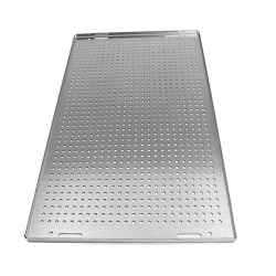 Component holder plate in pre-galvanised grilled iron, thickness 15/10, dimensions approximately 425 x 260 mm, weight: 1.5 KG - for 19&quot;...