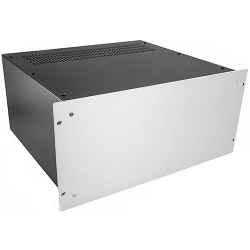 19 inch front rack case 5 units high silver colored aluminum, various depths