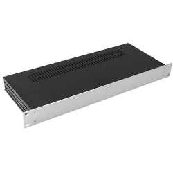 19 inch rack case height 1 unit with silver colored aluminum front 170 mm deep