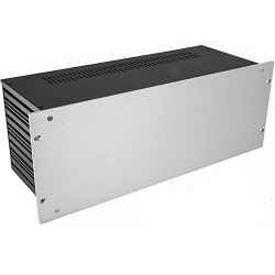 19 inch rack case height 4 units with silver colored aluminum front 170 mm deep