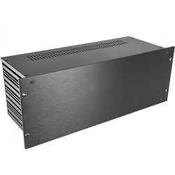 19 inch 4 unit height rack case with black aluminum front