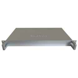 19" 1U rack drawer container in natural anodized aluminium, with handles, various Units depth 213 - 441 mm