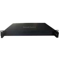 19" rack drawer container in black anodized aluminium, with handles, various Units depth 213 - 441 mm