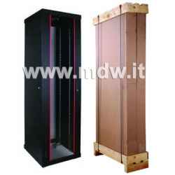 Eco Line Cabinet 22 Units to Assemble (H) 1200 x (W) 600 x (D) 600 black RAL 9005 with Glass Door