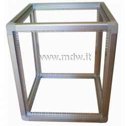 19-inch open frame rack - 12U, 551 X 551 (W x D mm), anodized aluminium