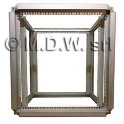 19 inch open frame rack - 12U, 596 X 551 (W x D mm), anodized aluminium