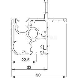 Profile for mounting external door in rack width 551, h=36U