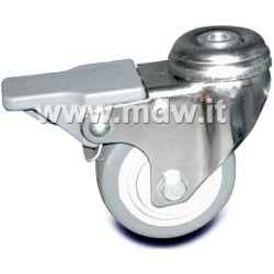 Swivel wheel equipped with brake with screw connection (M10-M13) RF-100-N / load capacity 125 kg on each single wheel