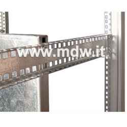 SML.10 support for galvanized steel C-profile uprights and square drilling for cage nut along the entire length
