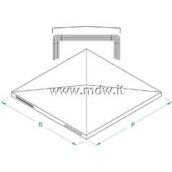 Pyramid rainproof roof for IP cabinet with dimensions 596 X 996 mm