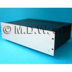 19 inch rack case height 4 units with silver colored aluminum front, various depths