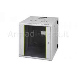 Soho line wall rack cabinet (w)600 x (d)600 mm. with double light gray section, various rack units