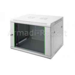 Low priced wall rack cabinet Dynamic Basic line 12 units (h) 638 x (l) 600 x (d) 450 mm. light grey