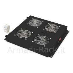 Kit of 2 fans with thermostat for professional line cabinets, black colour