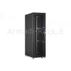 19 inch cabinet 42 rack units for networks and servers with double sides, measures (h)1787 x (l)600 x (d)1000 mm. RAL 9005 black colour
