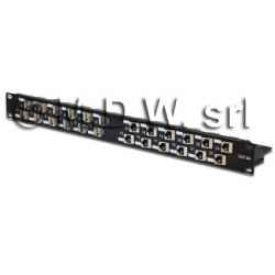 Patch panel 19 modular 24 shielded doors 1 unit black color with staggered and angled doors (without modules)