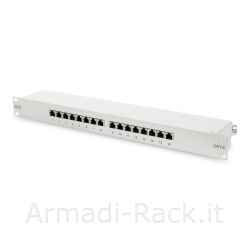Patch 19 Shielded Panel 16 Ports 8 Poles Rj45 for Category 6 Networks - 1 Unit