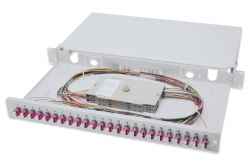 Removable panel 19 for optical fiber with 24 LC duplex OM4 connectors complete with pigtails