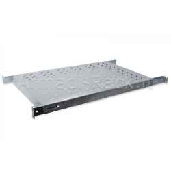 Shelf for 19&quot; rack cabinets, extendable from 700 to 900 mm with 4 anchoring brackets, gray color RAL 7035