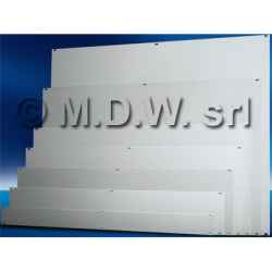 2U UNI 9005/1 aluminum front panel, 2.5 mm thick, natural insulating anodized surface treatment, various widths