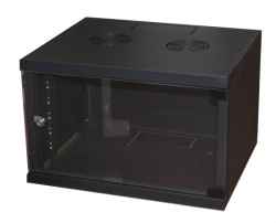 Rack cabinet 19 6 wall units for networks (h)350 x (l)540 x (d)450 mm black color
