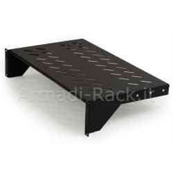 19" cabinet shelf, 2 units, 250 mm deep (universal), black color