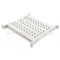 Universal shelf for 19" rack cabinet extendable 370-450 mm with 4 hooks grey