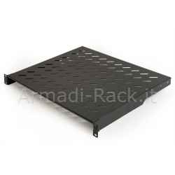 19" cabinet shelf, 2 units, 400 mm deep (universal), black color