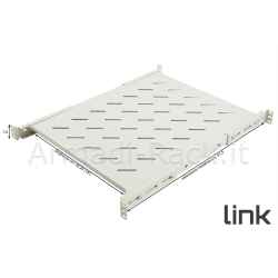 19" Rack Cabinet Shelf Extendable 550mm with 4 Hooks Grey