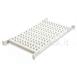 Universal shelf for 19" rack cabinet extendable 720 mm with 4 hooks grey