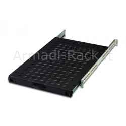 Shelf for 19-inch rack cabinets, extractable on telescopic rails and complete with cable guide bracket, occupies 1U (one rack unit), 720 mm...