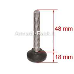 Kit of 4 feet for rack cabinets, M8 x 70 mm thread, base diameter 35 mm