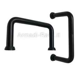 kit of 2 handles for 19 inch rack containers 3 units in black painted steel