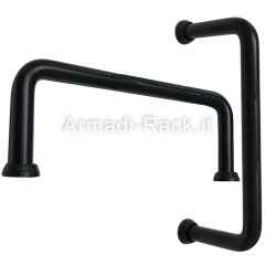 Kit of 2 handles for 19 inch rack containers, 4 units in black painted steel