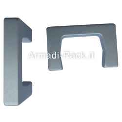 Pair kit of monobloc aluminum handles, height 40 mm, M5 thread, for 2U drawers and subracks