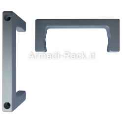 Kit of 2 monobloc handles in natural anodized aluminum with through holes for M4 screws, 3U