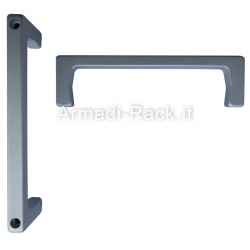 Kit of 2 monobloc handles in natural anodized aluminum with through holes for M4 screws, 4U