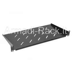 Shelf for 19 inch rack cabinets, occupies 1U (one rack unit), 250 mm deep, RAL9005 black color