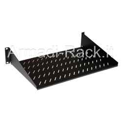Shelf for 19 inch rack cabinets, occupies 2U (two rack units), 250 mm deep, black color RAL9005