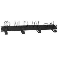 Cable guide patch panel 1 unit long rings h 80 color black RAL9005