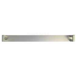 1U height front closing plate in natural anodized extruded aluminium, complete with handles