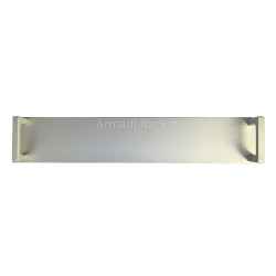 2U height front closing plate in natural anodized extruded aluminum complete with handles